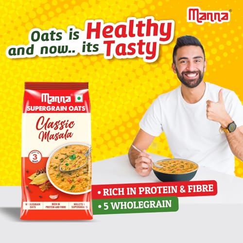 Image of Manna Masala Oats Classic 900g with Millets & Supergrain No Palm Oil & Transfat Rich in Fibre and Protein.