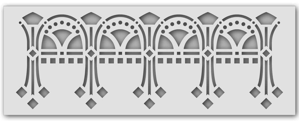 Schablone Artdeco Abschluss (56 x 21 cm)