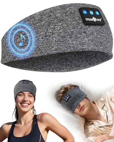 MUSICOZY Schlafkopfhörer Bluetooth, Schlaf Kopfhörer Seitenschläfer Kabellos Sport Kopfhörer Stirnband 16+STD für Yoga/Training/Reisen/Schlaflosigkeit,Tech Gadgets für...