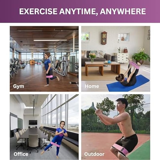 Exercise Bands, Fabric Resistance Bands for Working Out Women and Men, 3 Levels Workout Bands, Non-Slip Booty Bands Set for Legs Butt Glute Squat