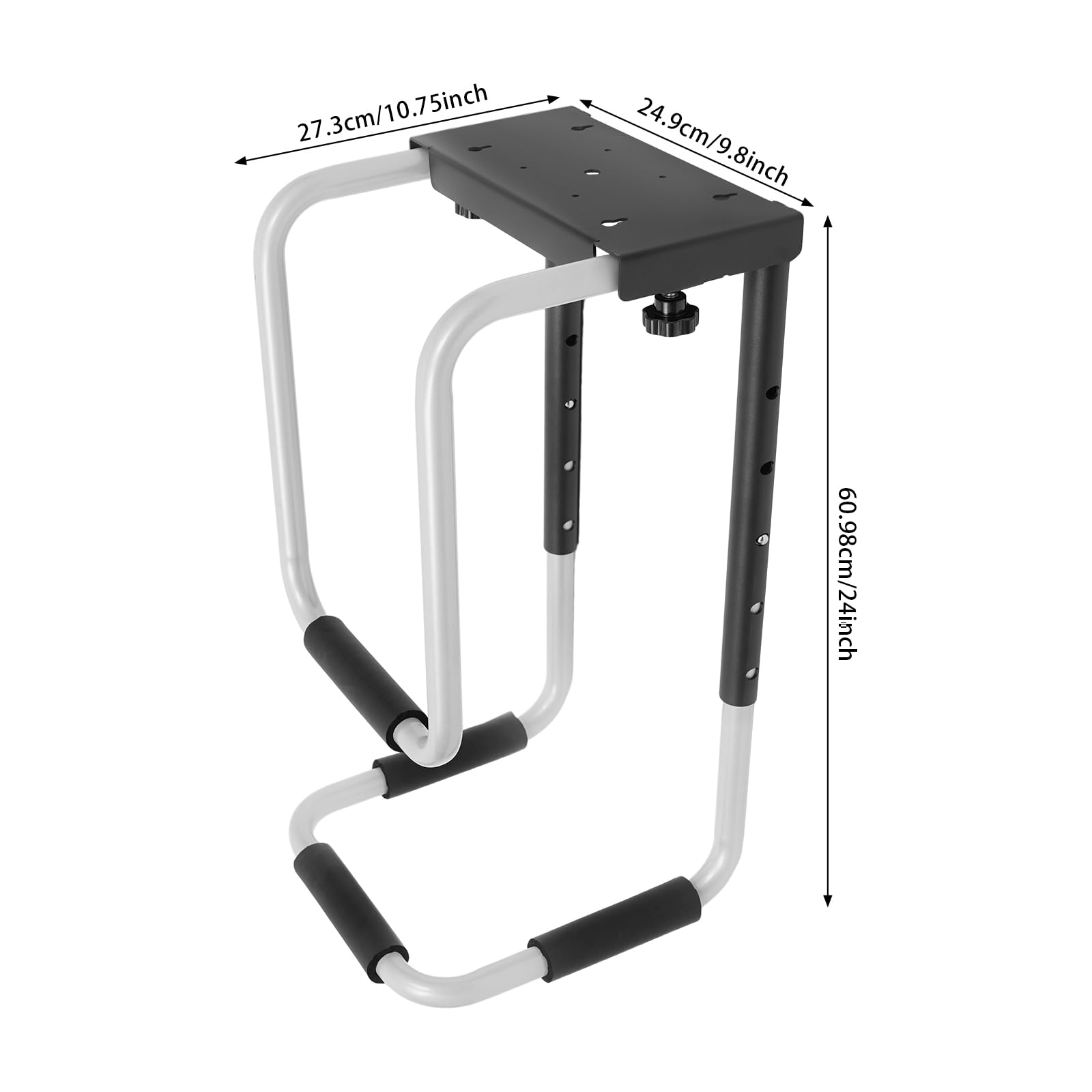 Supporto per PC sotto la scrivania, portata 27,22 kg, supporto da parete per PC, regolabile in altezza 30-60 cm, in acciaio Q235, supporto per alloggiamento sotto il tavolo, nero