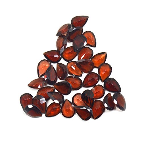 Real Hessonite Garnet Stone 4.25 Carat Pear Loose Gemstone Lots 6-7 Pieces Chakra Healing at Wholesale