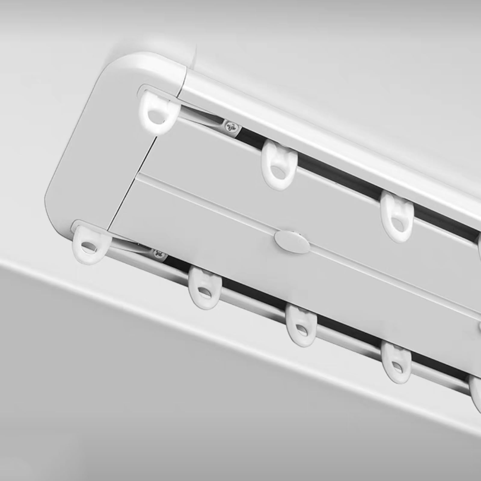 Binario per Tende A Soffitto in Alluminio, Bianco, Set di Binari per Tende, con Binario A 2 Vie, 100-500cm (Size : 2.2M)