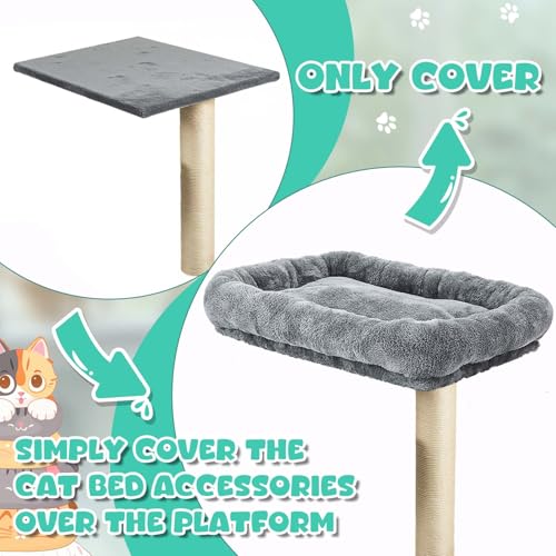 Repuestos para torre de gato Abbylike 2 piezas cubre cama gris 13.8x13.8 pulg miniatura 4
