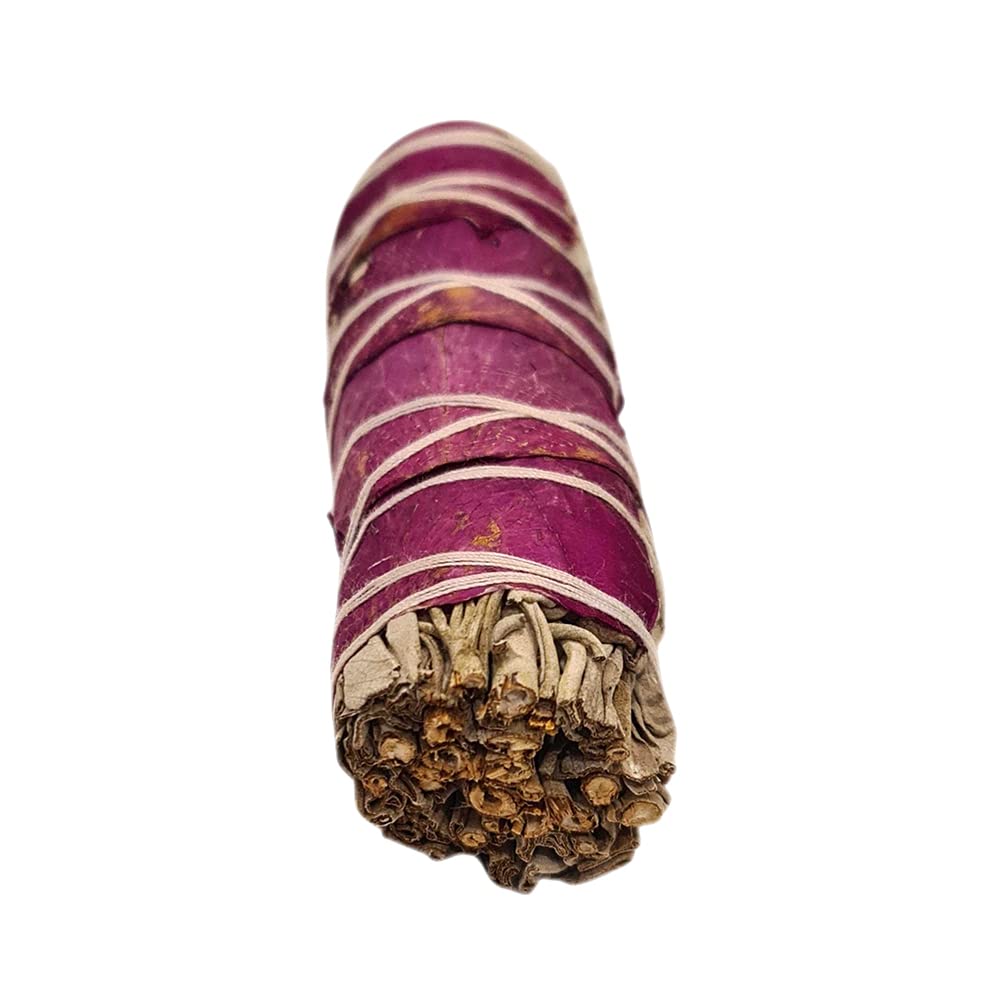 Wholesale Smudge Sticks, White Sage and Pink Petals 4", Pack of 50
