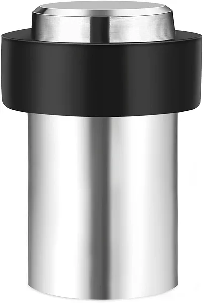 2PCS Stainless Steel Cylindrical Universal Door Stop, 1-3/4 Inch Brushed Finish Door Stopper with Rubber Bumper – Protects Walls from Door Knob Damage by TPOHH