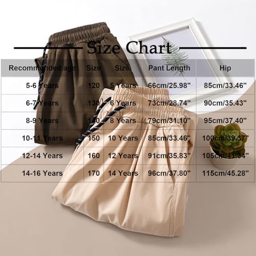 Boys Sweatpants Casual Drawstring Cargo Pants Soft Comfy Elastic Waist Baggy Jogger School Pants for Boys 5-16 Years3