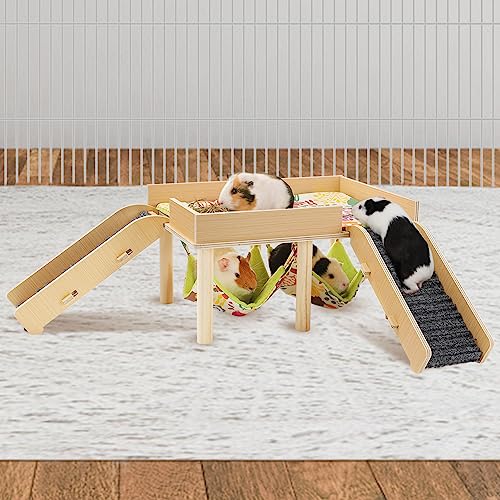 MEWTOGO Guinea Pigs Hammock with Platform