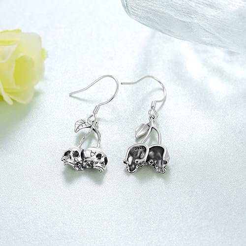 Gothic Earrings 925 Sterling Silver Goth Punk Anatomical Heart/Bat/Skull/Mask Rose Stud Earrings Jewelry Gifts for Women Girls2