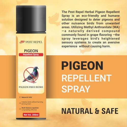 Image of Pigeon Repellent Spray for Balcony, Terrace & Home | Anti Bird Sprays for Window, AC Outdoor Area, Roof, Parking & Garden | Easy to Use Outdoor Protection 200ml