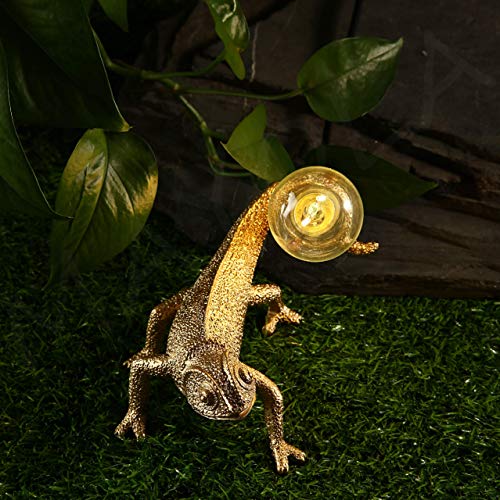 Image of MAYOLA Modern Chameleon Table Lamp,Desk lamp,Night Light,Wall Lamp, Resin Chameleon Lighting Fixture for Living Room, Bedroom, Office,Kids(Table Lamp, C-Gold)