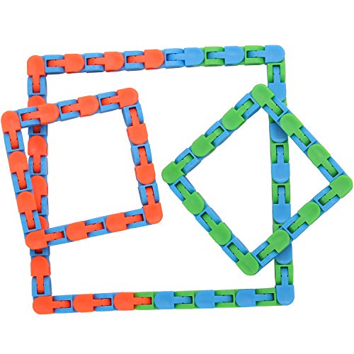 Yeetec 6 Pack 24 Links Wacky Tracks Snap and Click Fidget Toys, Finger Sensory Toys, Snake Puzzles for Stress Relief, Party Bag Fillers, Party Favours, Random Color - Image 5