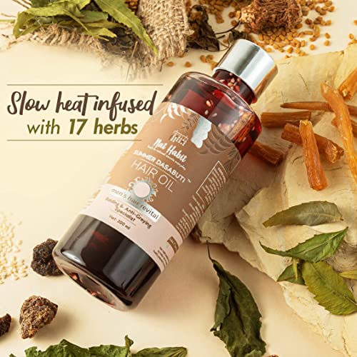 Nat Habit - Back To Natural Secrets Everyday Men's Revital Summer Dasabuti Hair Oil for Hairfall, Dandruff Control with 16 Herbs Soaked, Castor,... - Image 5