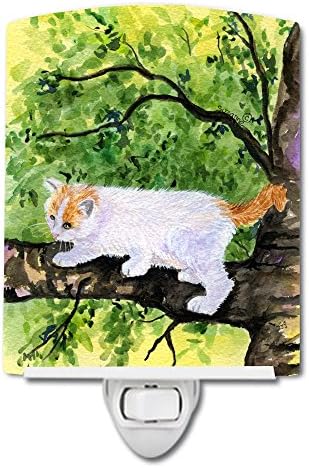 Caroline's Treasures SS8277CNL Cat - Turkish Van Ceramic Night Light Compact, UL-Certified, Ideal for Bedroom, Bathroom, Nursery, Hallway, Kitchen, 6x4x3, Multicolor image 3