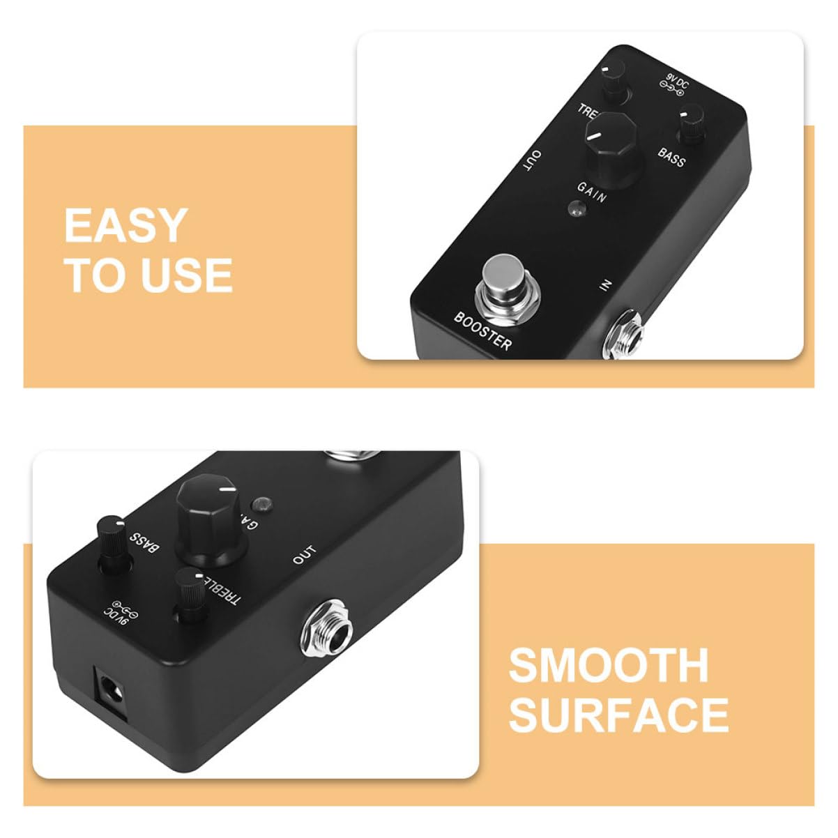 BESPORTBLE Guitar Delay Pedal Durable Material Precise Sound Control No Noise Effect for Electric Guitar Bass More Enhance Your Music Experience with Pure Booster Function
