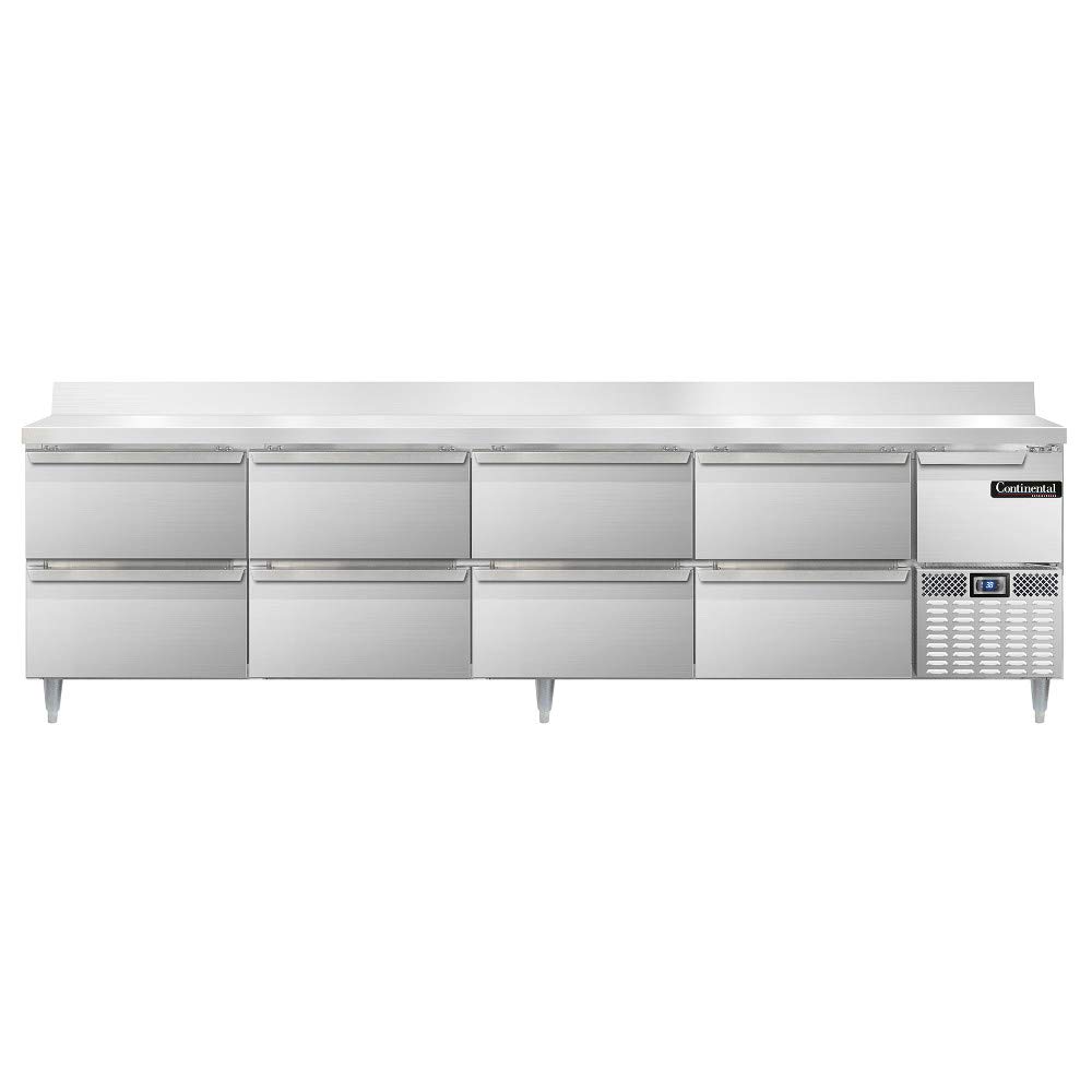 Continental Refrigerator DLRA118-SS-BS-D Designer Line Refrigerated Base Worktop Unit, 118