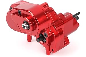 Complete Aluminum Alloy Transmission Case Gearbox for Axial Capra 1.9 UTB Upgrades (Red)