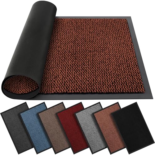 Image of BLADO Washable Door Mats - Non-Slippery Heavy Duty Doormats - Stylish & Large Rubber Door Mat - Perfect Dust Grabbing Outdoor & Indoor Door Mat (Rust, 40cm x 60cm)