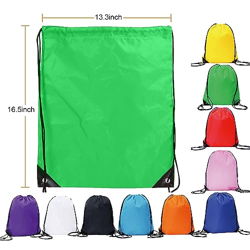 JohahaTim Drawstring Backpack Bulk 20 Pcs Draw String Backpack Bags DIY Gym Sports Traveling Yoga Cinch Bag Sackpack Drawstring (10 Color multi color)2