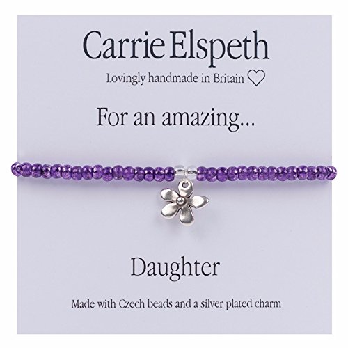 Carrie Elspeth for an Amazing Daughter Sentiment Daisy Flower Stretch Bracelet