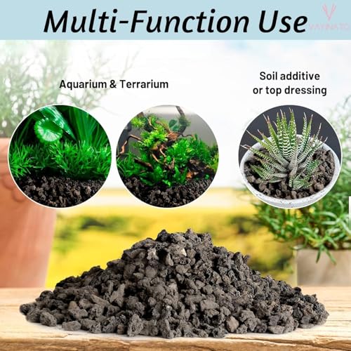 Image of VAYINATO 5-8 Mm (2 Kg) Natural Volcanic Black Lava Chips, Versatile Pebbles for Fish Tank Landscaping, Succulent Planters, Vase Filler & Garden Accents, Indoor Outdoor Gas Fyre Pits Fyreplaces