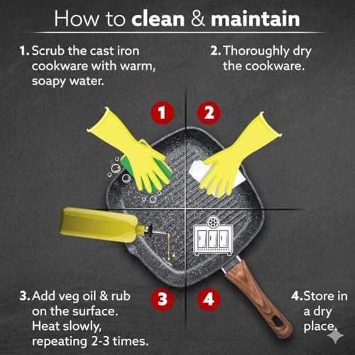 Image of Nonstick Grill Frying Pan with Cool Touch Handle,Stove Top Square Grill Pan for Big Cooking Surface, Durable Grill Skillet,Scratch Resistant, PFOA Free Low Oil use, (Black, 28 cm)