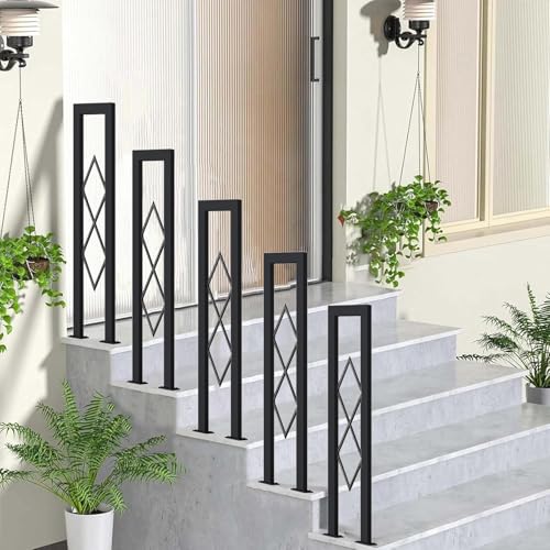 Rampe intérieur extérieur pour couloirs et escalier en U noir