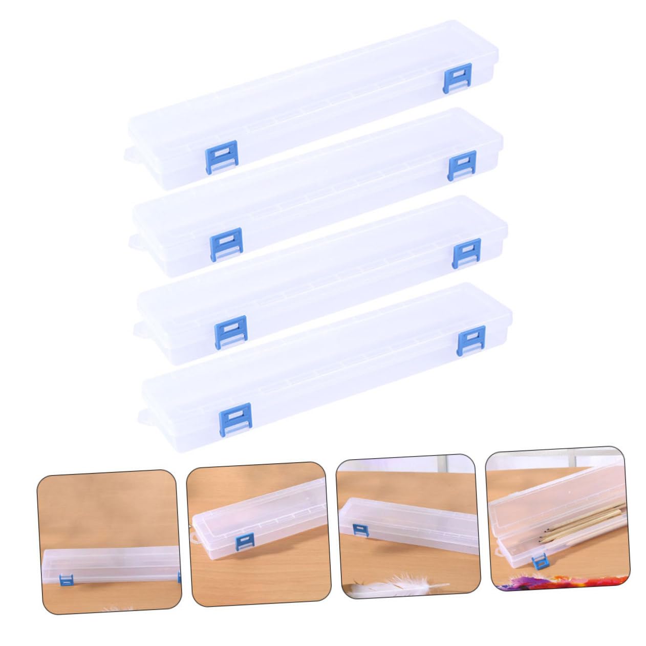 DOITOOL 3 Set Scatola Trasparente Per Pittura Da Box Per Strumenti Artistici Design Compatto E Leggero Materiale E Pratico 4 Pezzi*3