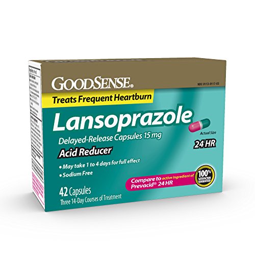 GoodSense, Acid Reducer, Lansoprazole Delayed Release Capsules, 15 mg, 42 Count