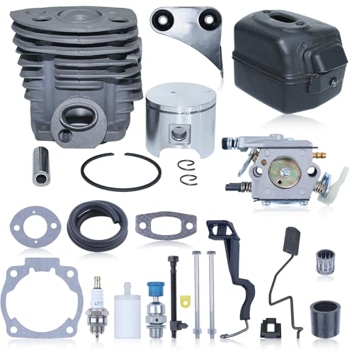 Gubeter Kit de réparation de Silencieux d'échappement de carburateur à Piston de Cylindre de 46 mm, pour pièces de tronçonneuse Husqvarna 55 51,...