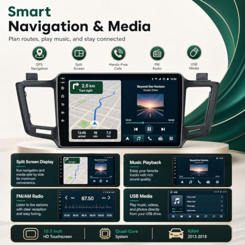 Image of Android Car Radio Stereo for Toyota RAV4 2013-2018: 10.2 inch 1280 * 800 Touchscreen Wireless Carplay Android Auto Backup Camera Mirror Link GPS Bluetooth 5G WiFi FM DSP RDS 2+32GB