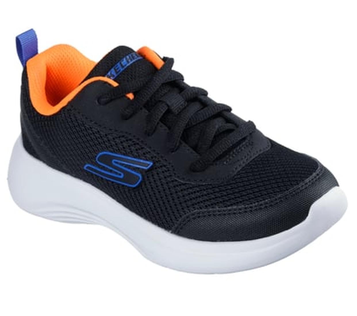 Skechers Boy's Selectors Sky-Flex Sneakers, Black Textile/Black Synthetic/Blue Trim, 11.5 UK Child