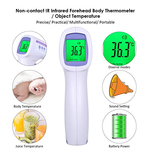 Tickas Non-contact IR Forehead Thermometer,LCD Digital Display Portable Handhold Design °C/°F Switchable