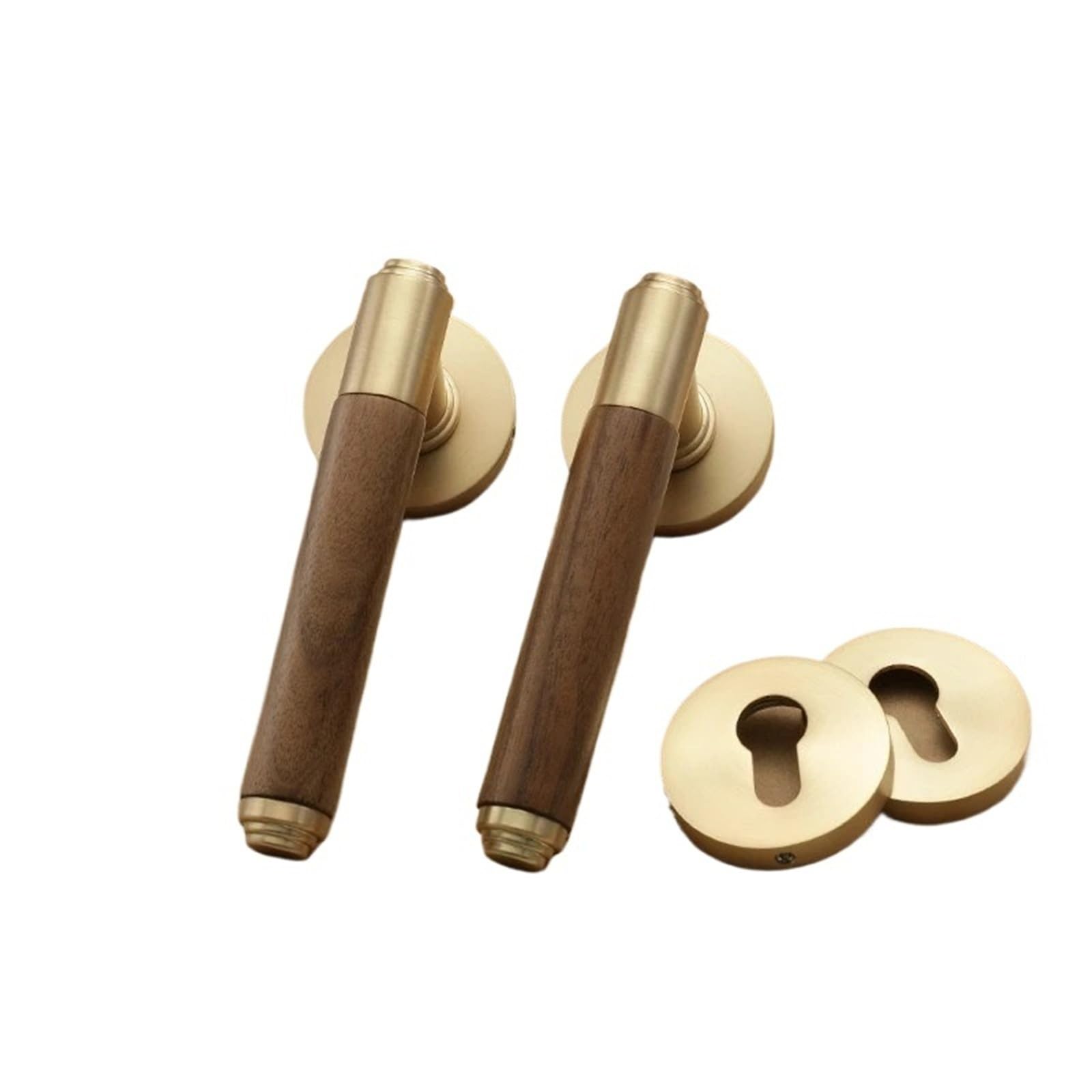 Compatible con cerraduras for puertas de madera de nogal, manilla de estilo retro for dormitorios con función silenciosa for puertas interiores.(Brushed copper A)