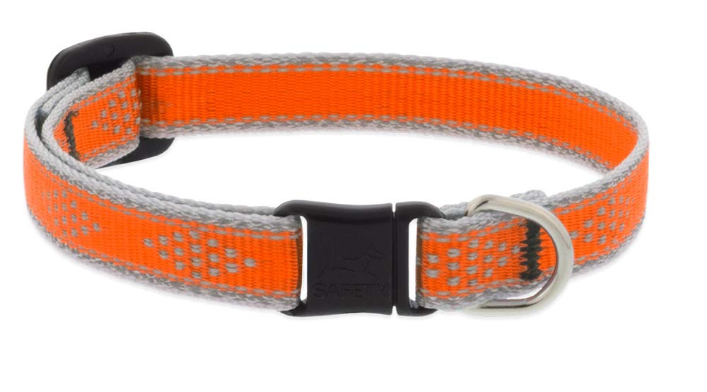 Lupine Reflektierendes Katzen-Sicherheitshalsband, 1,27 cm breit, orangefarbener Diamant, verstellbar von 20,3 cm bis 30,5 cm
