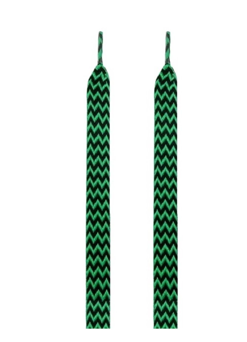 cordones de calzado flexibles, 1 par de cordones planos for zapatillas, cordones for zapatos, ancho de 1,5 cm/2cm/3cm, cordones for zapatos anchos planos blancos, cordones for zapatillas(Green Black,1