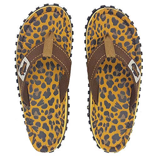 Gumbies - Islander Canvas Flip-Flops - Leopard (Women US 10)