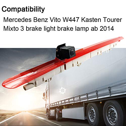 Transporter Van Waterproof night vision HD Car rear view camera brake light reversing system in 3rd brake light with rear view camera for Mercedes Benz Vito W447 Kasten Tourer Mixto 2014 - Image 2
