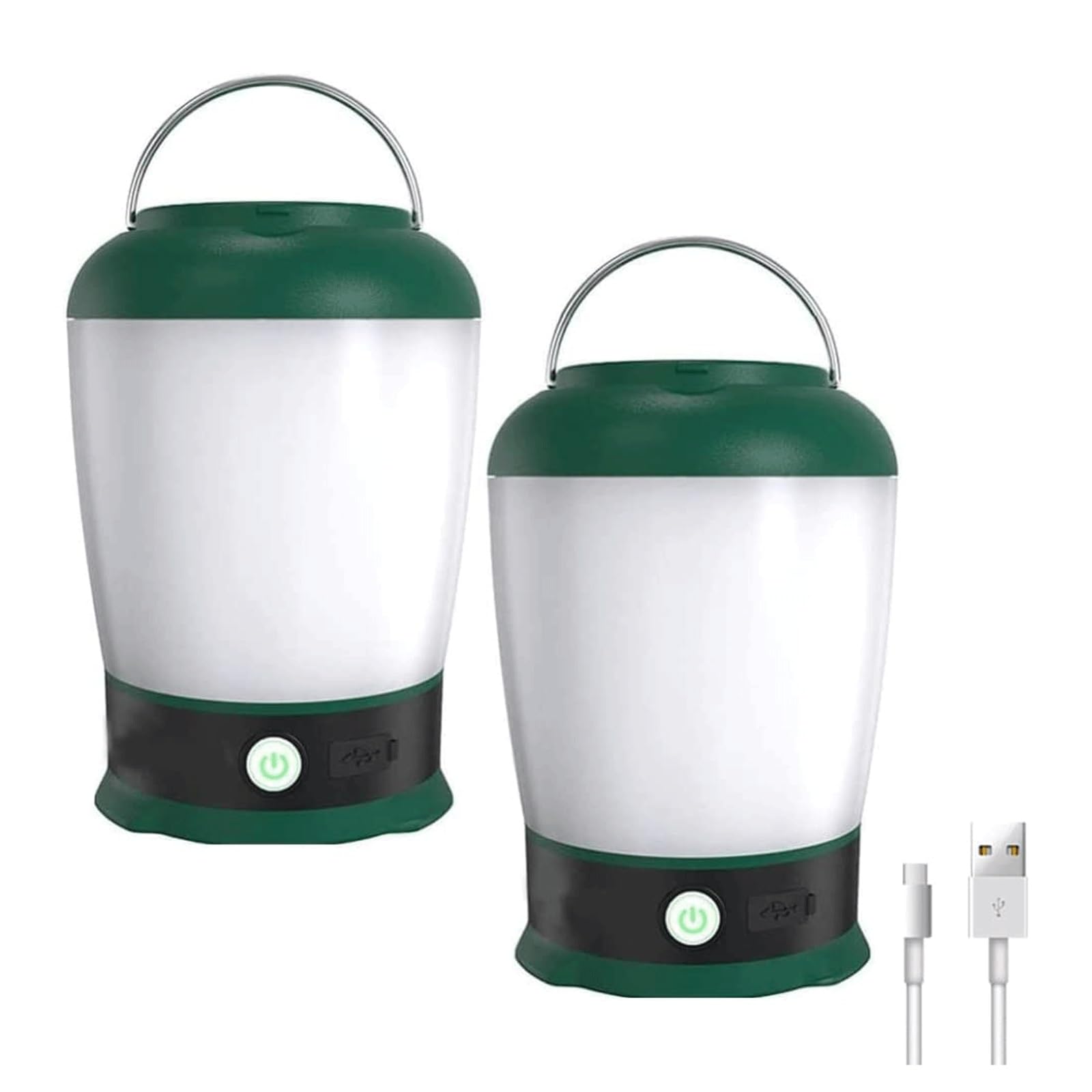 Linterna LED de camping – Luz portátil recargable por USB, lámpara impermeable con 6 modos para emergencia, pesca, senderismo, cortes de energía