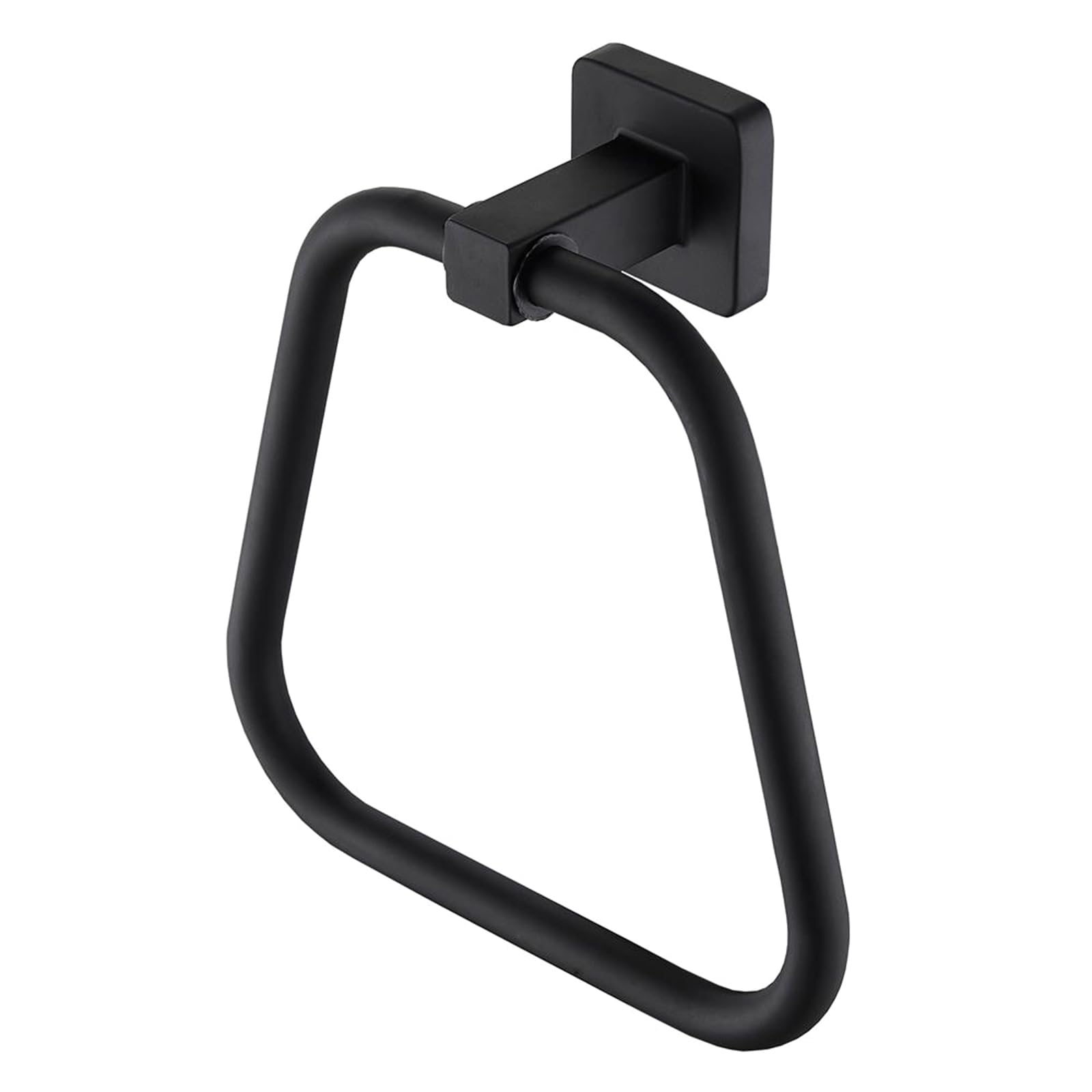 our fave Trapezoid Towel Rings Matte Black Aluminum Rust and Resistant Easy to Clean Hanger Bathroom Accessory Entryway Hook
