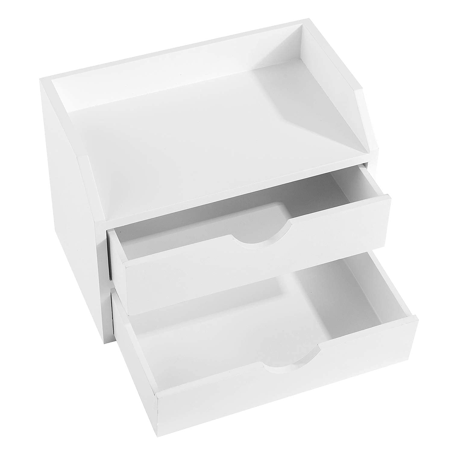 ROSE BLOOM Desk Organizer Wood Desktop Organizer Storage Box with 2