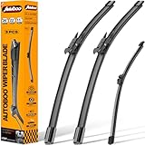 AUTOBOO 3-Pack Windshield Wiper Blades for Ford Explorer 2011-2020 2021 2022 2023 2024, Original Equipment Replacement 26'+22' Front and 11' Rear, All-Weather Performance, Easy One-Click Install
