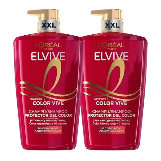 L'Oréal Paris Elvive Color Vive Pack 2 Champú Protector para el Pelo Teñido, 1 L