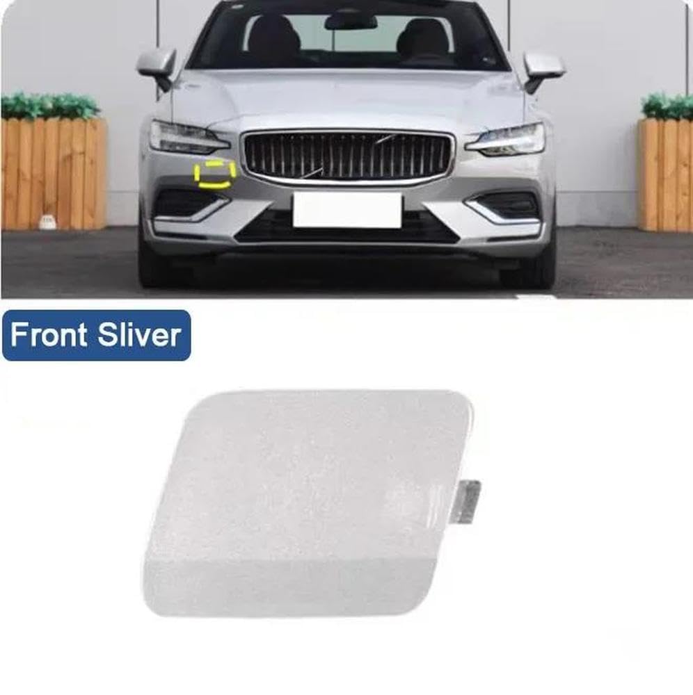Copertura Gancio Traino Paraurti Anteriore Per Volvo S60 V60 2020 2021 2022 2023 Accessori Auto Parapolvere Paraurti(Silver)