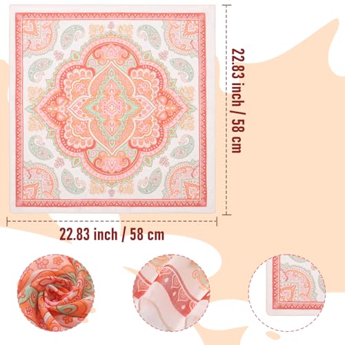 22.8 * 22.8in Linen Small Square Scarf – Soft, Breathable, Artistic Decorative Neck Scarf for Women2