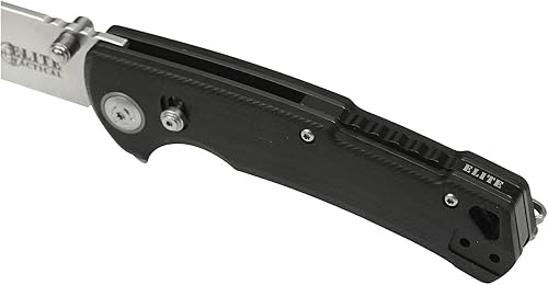 Miniatura 4 de Elite Tactical - Cuchillo plegable manual con D.L.M. - Chaser - Hoja de punta de clip con acabado satinado, acero D2, pivote de rodamiento de bolas,