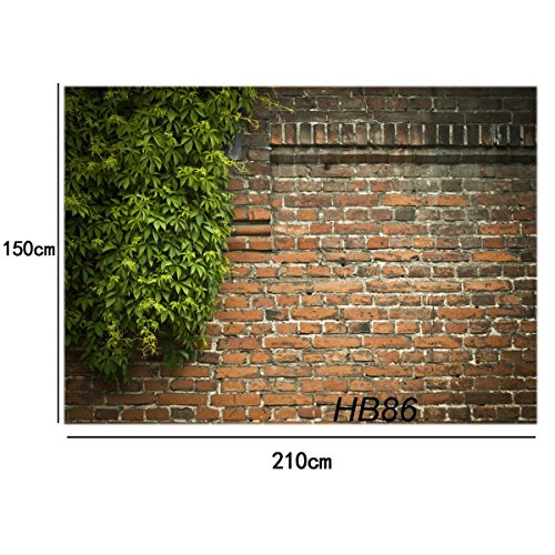 Lb 7X5Ft Spring Ivy Covered Brick Wall Photography Backdrop Green Leaf Backdrop Kids Adult Art Portrait Photo Background Birthday Party Cake Banner Customized Photo Shoot Studio Props #TOP1