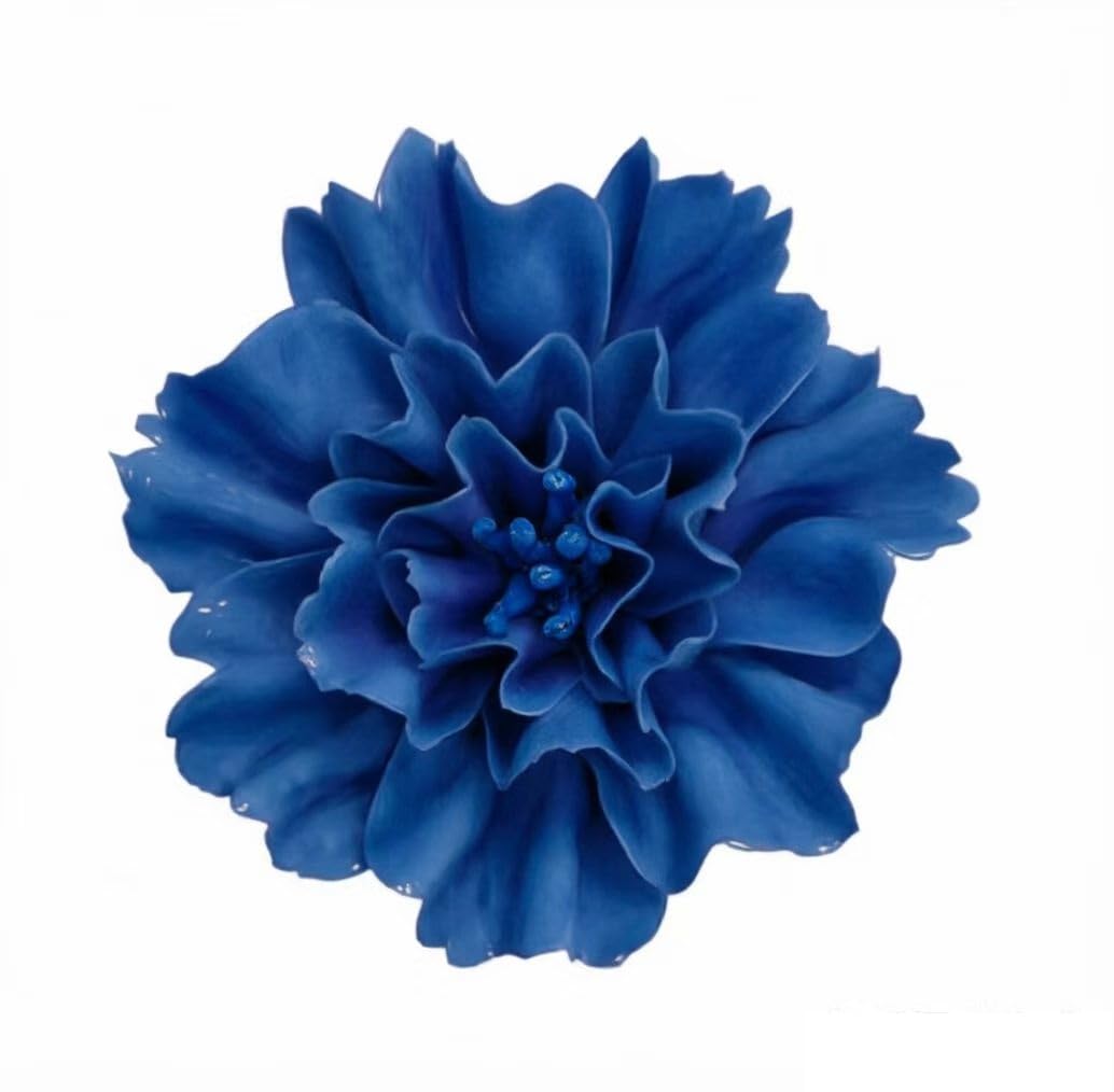 AMERRY Carnation,Dark Blue, 4.72",Ceramic Flower Wall Art, Artificial Flower Wall Sculpture，Handcrafted 3D Hanging Porcelain Flowers,3D Wall Hanging Decor,Porcelain Flower Wall Décor for Home