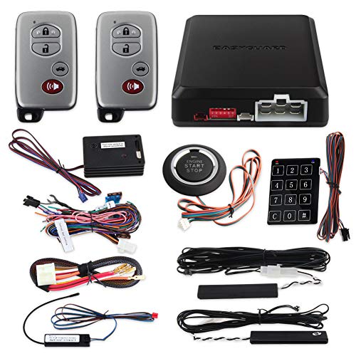 Easyguard Ec002-T-Ns Rolling Code Pke Car Alarm System With Passive Keyless Entry Remote Start Push Button Start Stop Touch Password Entry Shock Sensor Warning Auto Locking Unlocking Car Doors #TOP23