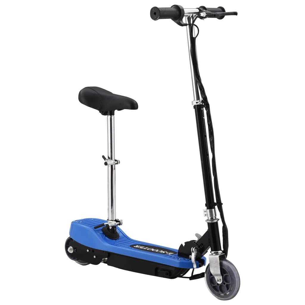 Trottinette électrique avec siège pour enfants 120 W Bleu Pliable avec frein 12 km/h
